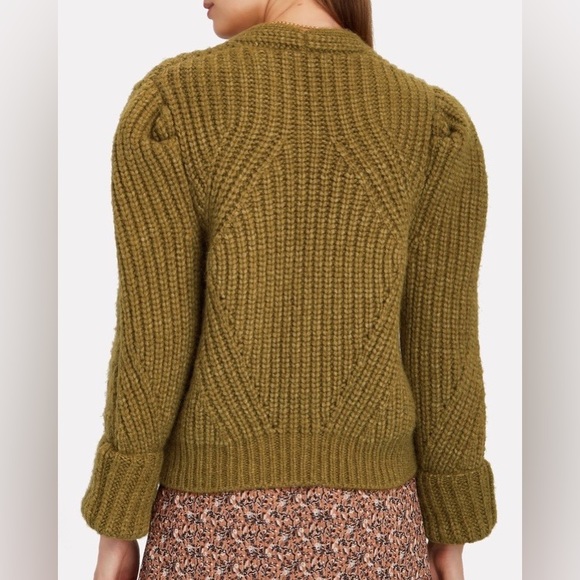 NWT Ulla Johnson Greta Olive Green Alpaca Knit Designer Cardigan in Topenade S - Picture 4 of 8